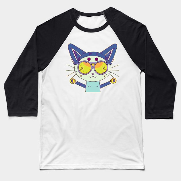 Cat cute sticker styles Galaxy Baseball T-Shirt by ComicsFactory
